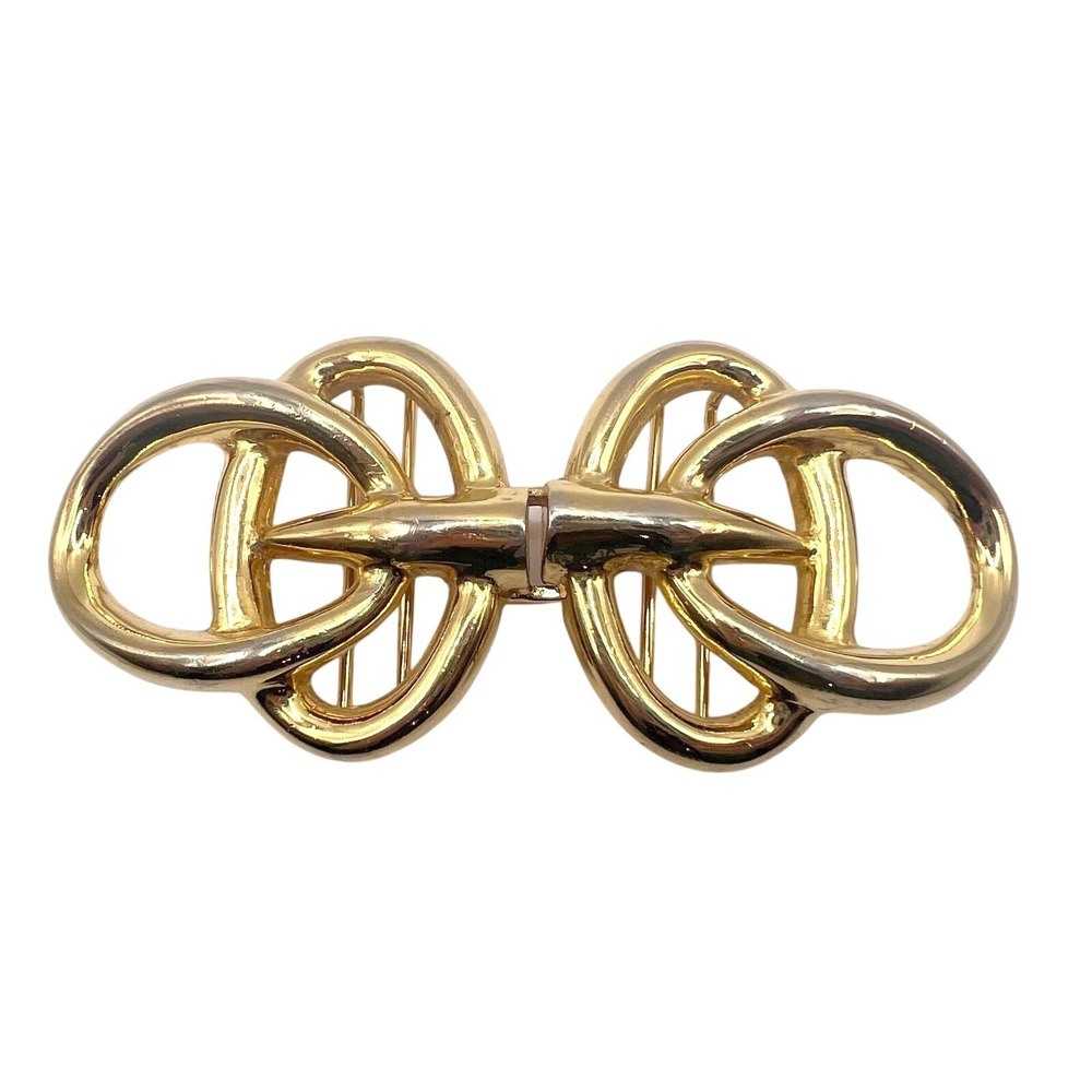 Dotty Smith Statement Belt Buckle Gold Tone Sculptural 5.5" Fits 2"‎ Belt